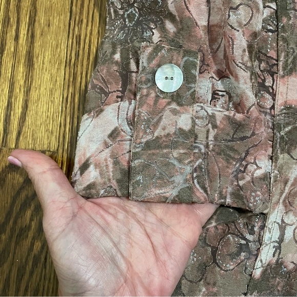 **4/$12** Ruby Rd. Sheer Lightweight Shirt Jacket Size 8 Sparkle - Picture 5 of 9